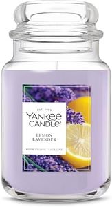 Yankee Candle Lemon Lavender Scented Candle, 22oz Large Jar with up to 150 Hour Burn Time, Giftable, Birthdays