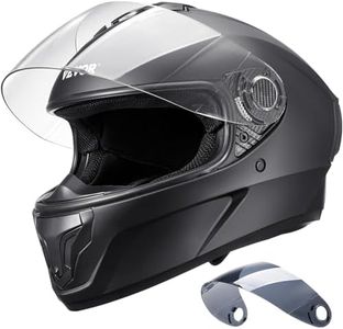 VEVOR Motorcycle Helmet, Full Face, Adult Motocross Dirt Bike Helmet with Tinted and Clear Dual Visor, Motorbike Racing Street with Detachable Liner for Men & Women, DOT Approved, (Matte Black, XL)