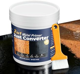2-in-1 Rust Converter & Metal Primer - 35 oz Black Rust Inhibitor Paint for Metal Protection, Long-lasting Anti-Rust Coating for Automotive, Iron Fence, Garage Door, Outdoor Furniture
