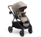 Joie Ginger 4-in-1 Convertible Pramette and Stroller with a Deep Recline, Height Adjustable Seat, All-Terrain Wheels, Extra Storage for Newborns and Toddlers (Mocha)