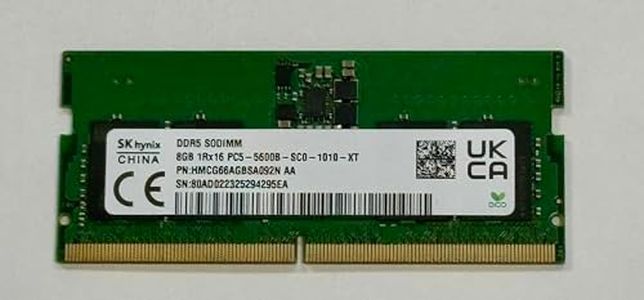 SK-Hynix Module de mémoire vive 8 Go DDR5 5600 MHz SODIMM PC5-5600B-SC0 1Rx16 1,1 V SO-DIMM 262 broches pour ordinateur portable (HMCG66AGBSA092N AA) OEM