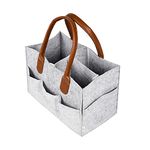 OON Baby Diaper Stackers Caddy Felt Nursery Storage Bin And Car Organizer For Diapers And Baby Wipes (Light Grey)