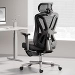 Hbada Ergonomic Office Chair Desk Chair with Adjustable Headrest and Lumbar Support, Comfy Spring Seat Cushion Support Computer Chair Tilt Function Swivel Mesh Chair with Footrest