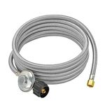 only fire 15ft Low Pressure Propane Regulator with Stainless Braided Hose for Gas Grill, Smoker, Propane Fire Pit, Heater