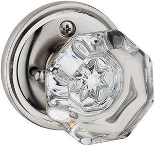 Dynasty Hardware Classic Rosette, Crystal Style Door Knob, Privacy - Bed/Bath Function, Satin Nickel