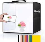 Glendan Photo Light Box Photography：16"x12" Portable Light Tent with 112 LED Dimmable Lights - Folding Small Studio Box with 12 Color Backdrops for Jewelry Product Photography