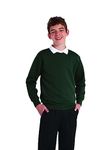 Integriti Schoolwear Boys Girls Unisex Jumper Sweatshirt Crew Neck Round Neck School Uniform Ages 1-15 Bottle Green