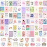 GENSTEUO 70pcs Danish Pastel Wall Collage Kit Aesthetic Pictures, Danish Pastel Room Decor Aesthetic, Cute Posters for Dorm, Wall Decor for Bedroom Teen Girl, Photo Collage Kit