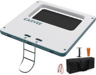 Garvee 10x10FT Inflatable Floating Dock,Square Floating Platform with Mesh Swim Area,Non-Slip EVA Platform and Rope Ladder,Inflatable Water Floating Island Raft for Pool,Lake,Ocean