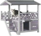 Aivituvin Cat House Outdoor Indoor Feral Kitty Shelter with Escape Door for Cats Insulated, Weatherproof Roof