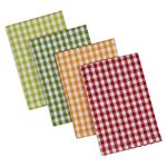 DII 100% Cotton, Drying and Cleaning, Everyday Kitchen Basic, 12 x 12 Heavyweight Dish Cloths Combo Gift Set of 4- Pea Patch Check