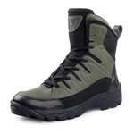 Bacca Bucci 7-Eye Snow Boots for Men | Moto Inspired Mild Water Proof Boots | Model Name: Flame Olive