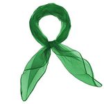 Plain Soft and delicate Chiffon Feel Head and Neck Scarf, Green