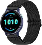 Elastic Strap Compatible with Garmin Vivoactive 5 Strap/Garmin Vivoactive 3 Strap,20mm Soft Elastic Nylon Watch Bands for Garmin Vivoactive 5/Vivomove 3/Forerunner 245/645 Music (Black)