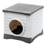 Ferplast - Dog kennel and Cat kennel Outdoor - Rabbit house - Heavy Duty Plastic - PETVILLA 50, 38.5 x 43 x h 38.5 cm