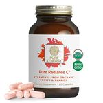 PURE SYNERGY Pure Radiance C | Organic Vitamin C Capsules | 100% Natural, Whole Food, Non-GMO Supplement with Camu Camu Extract | for Immune and Collagen Support (90 Capsules)