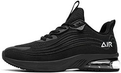 SURKING Men's Air Athletic Running Tennis Shoes Fashion Trail Sport Gym Jogging Walking Fitness Sneaker US 7-12.5, Allblack76, 10.5