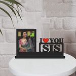 Gift Jaipur I Love U SIS Personalised Wooden Photo Table Top 11 X 6.5 in - Rakhi Rakshabandhan Return Bhaidooj Birthday Gift for Sister Behan Medium,Tabletop