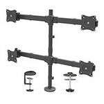 StarTech.com Desk Mount Quad Monitor Arm - Ergonomic VESA 4 Monitor Mount 2x2 up to 27" - Articulating & Height Adjustable Pole Mount - Tilt/Swivel/Rotate LCD/LED Screen - Clamp/Grommet (ARMQUAD)