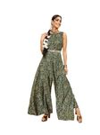 Libas Women's Silk Classic Ankle Length Jumpsuit (34774_Green