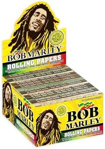 Bob Marley Rolling Paper - King Size (110mm) Cigarette Paper - Box of 50 Booklets (33 Leaves Per Book)