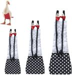 Chicken Duck Goose Diaper Washable Pet Bow Tie Diapers for Hens Roosters Poultry 1 Pack (L, Black)