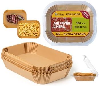 Katbite Air Fryer Liners Disposable - 100PCS, 8x5.5'' Rectangle Liners for Air Fryer Basket, Thick Air Fryer Parchment Paper Liners for Ninja Dual Airfryer Accessories, DZ201, DZ401, FG551
