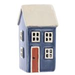 Shudehill Giftware Village Pottery Ceramic House Mini Tealight - Navy