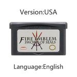 GBA Game Cartridge Fire Emblem Series 32-Bit Video Game Console Card The Sacred Stones Sword of Seals Binding Blade for GBA NDS-Sword of Seals USA