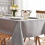 maxmill Square Tablecloth Swirl Design Water Resistance Antiwrinkle Heavy Weight Soft Table Cloth for Buffet Banquet Parties Event Holiday Dinner Square 52 x 52 Inch Light Grey