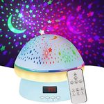 Projector Night Light, Star Light Galaxy Projector, Lighting Star Moon Projection Lamp, Kids Projector Light for Bedroom with Timer and Remote,Sleep Helper Toys for 2-10 Year Old Girls (Blue)