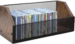 Salajory CD Storage Rack - CD Storage Case Holds 38 Full Case CDs, 76 Slim Case CDs, Desktop or Closet CD Stand, CD Display for Blu-Ray | Video Game Cases | Papers | Cards
