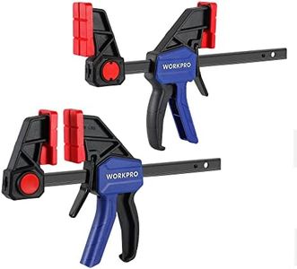 WORKPRO Heavy Duty Bar Clamps for Woodwork, Up to 1350 N Clamp Force, 6''(150mm) Wood Clamps/13(330mm) Spreader, Quick Release & One-Handed F Clamp