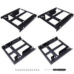 4Pcs Double-Deck HDD SSD Mounting Bracket,2 x 2.5 to 3.5" Hard Drive Adapter, Hard Drive Bay Mounting Bracket for PC