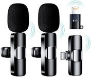 LTLIUU 2 Pack Wireless Lavalier Microphone for iPhone/iOS/Android - Crystal Clear Sound Quality for Recording, Live Streaming, YouTube, Facebook, TikTok