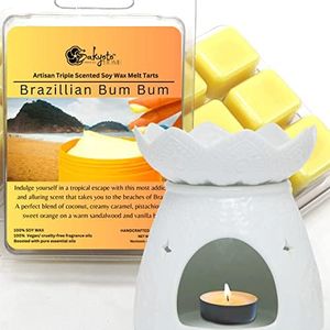 Sakyoto Brazilian Bum Bum Inspired Soy Wax Melts Tarts Home Fragrance for Bedroom Kitchen Living Room Dining Office School Gym 80 g