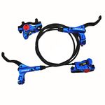 Zoom- HB-875 Hydraulic Disc Brake Front & Rear 750mm & 1400mm Set for Mountain Bike MTB BMX (Blue)