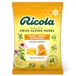 Ricola Honey Lemon and Echinacea Cough Drops Bag, Pack of 12, Naturally Effective Throat Lozenges, Cough Sweets, 75 g