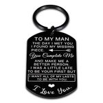 Valentines Day Gifts for Men To My Man Keychain Anniversary for Men Him Husband from Wife Birthday Gifts for Boyfriend Groom Fiance Engagement Wedding Gifts Boyfriend Gifts Christmas Gifts for Men,