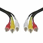 iView-HD 1MT Triple 3 x RCA Phono Plugs Composite Audio Video Cable Male To Male Lead TV AV Stereo component Yellow Red White RCA TO RCA 1 Metre wire connector supply Triple Phono to Phono CVBS AR AL