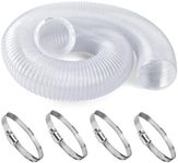 UCandy 2.5" x 10' Heavy PVC Dust Collection Hose, Flexible Clear Debris and Fume Collection Hose with Stainless Steel Hose Clamps for Dust Collectors with 2 1/2" Ports great for Shop Vacuums