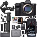 Sony a7R IV 61.0MP Full-Frame Mirrorless Camera Body ILCE-7RM4 Filmmaker's Kit with DJI Ronin-S Essentials Kit 3-Axis Handheld Gimbal Stabilizer Bundle + Deco Photo Backpack + 64GB + Software