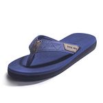 FITORY Mens Flip Flops Beach Thongs Outdoor Comfort Pool Slippers Adult Shoes Blue Size 10 UK