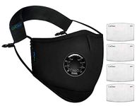 OxiClear N99 Anti Pollution Face Mask with 4 Activated Carbon Filters & Detachable Headband D.R.D.O Certified (Black)