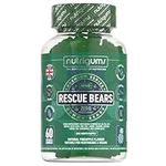 Rescue Bears 60 Vegan Gummies. Daytime Stress & Anxiety Relief with Glycine, Taurine, Green Tea, Lemon Balm, Chamomile, Vitamins & Prebiotics for Calming. Pineapple Flavour.