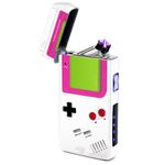 Rolls Electric Lighter - USB Rechargeable Cool Lighters - Retro Gamer Gifts for Women - Windproof Electronic Arc Lighter - Candle Lighter - Custom Unique Gadgets - by Rolls Plasma Lighter (Pink)