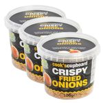 Crispy Onions 3 Pack Bundle Containing 3 Fresh Packages of Cooks Cupboards 100g Crispy Onions-Keep Fresh Longer