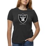 Team Fan Apparel Women's NFL Ultimate Fan Logo Short Sleeve T-Shirt - 100% Cotton - Officially Licensed - Tagless Tee, Las Vegas Raiders - Black, XX-Large