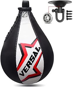 VSL Leather Speed ball Boxing Punching Speed Bag with Pro Ball Bearing Swivel MMA Muay Thai Training Dodge Striking Speedball Kit with Hanging Swivel