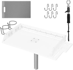 BENEHIKE Bait Cutting Board for Boat, HDPE Thickened Bait Table Fishing Filet Board with Tool Slots and Larger Cup Holders, 360° Adjustable Rod Holder, Boat Fish Cleaning Table with Fish Fillet Mat